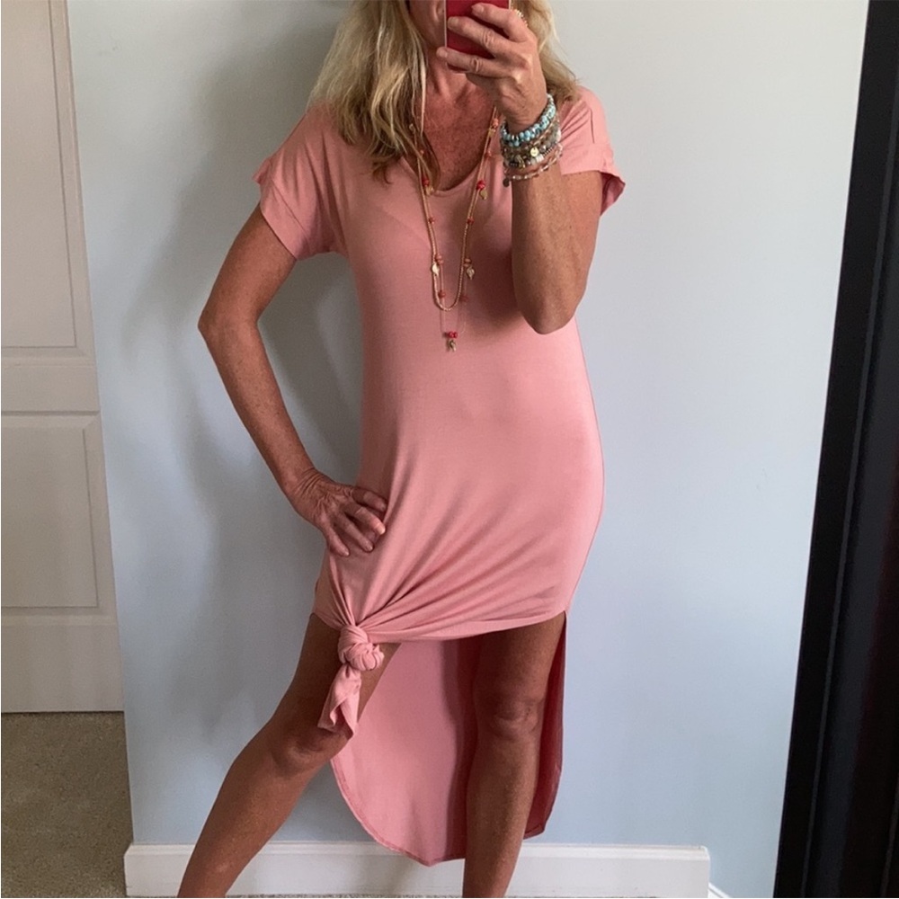 Blush Side Slit Midi Dress